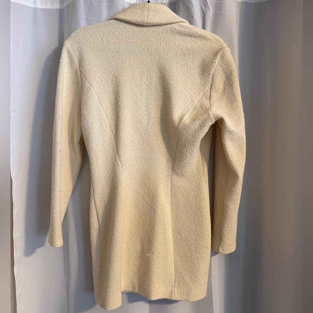 Vintage Bettina Riedel Cream Blazer Dress Petite S USA 90s - Picture 9 of 11